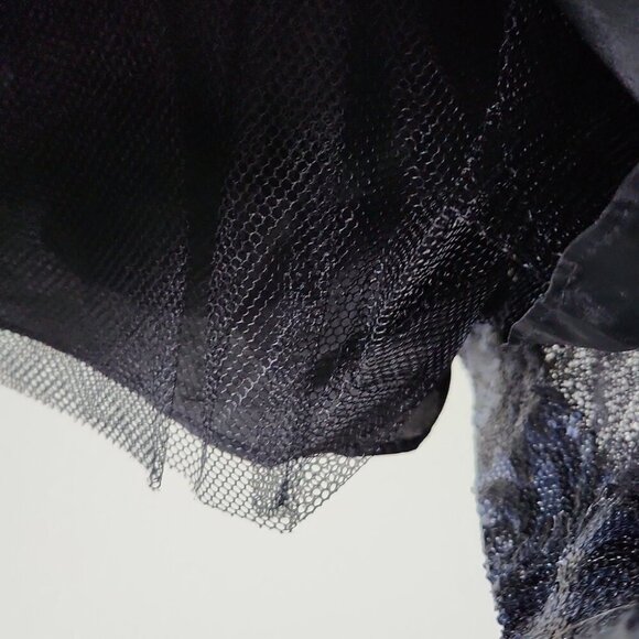 AIDAN MATTOX | Fit And Flare Sequin Dress Navy Black Sz 8 - Picture 8 of 8